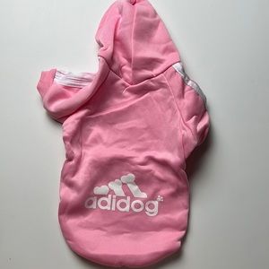 Dog sweatshirt hoodie “adidog”, pink